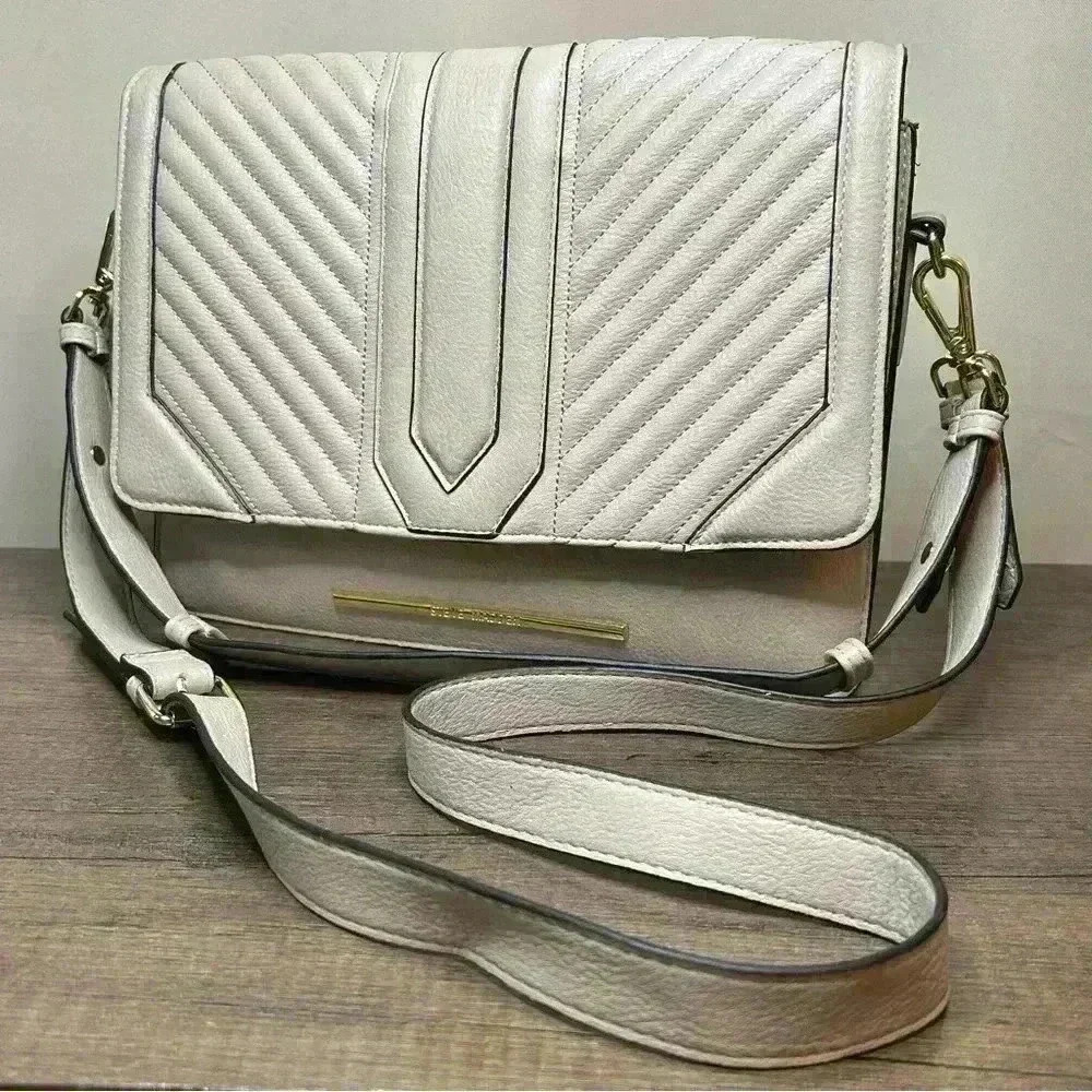 Steve Madden Gray Satchel with Gold Tone Metal